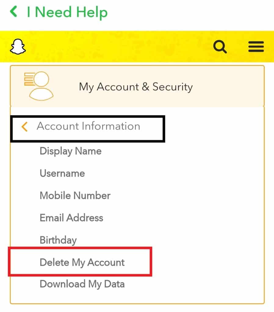 How to delete Snapchat Account on android and ios