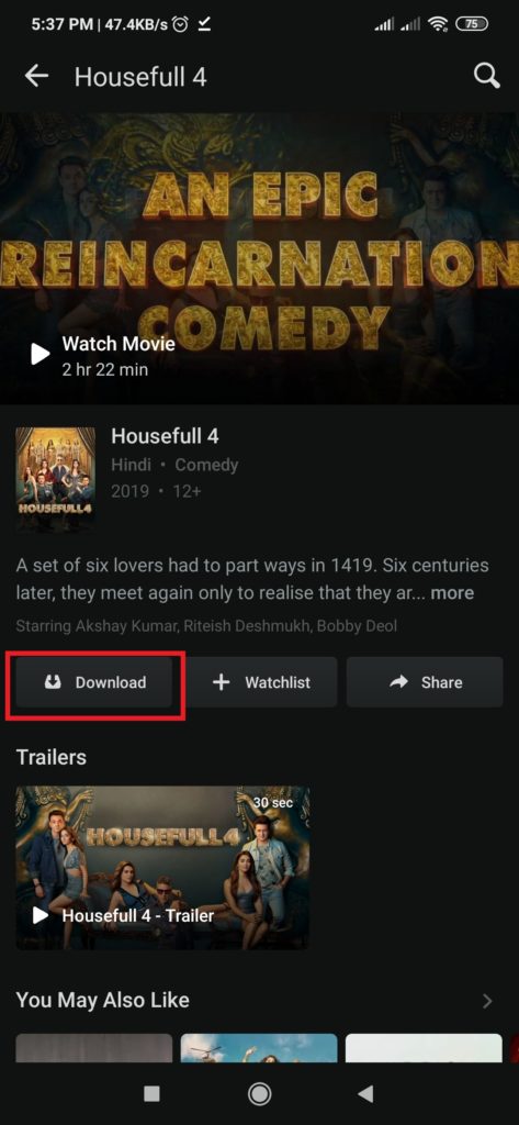 Download Hotstar videos in android