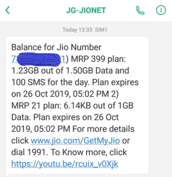 Check Jio Data Balance Using IVR Calling