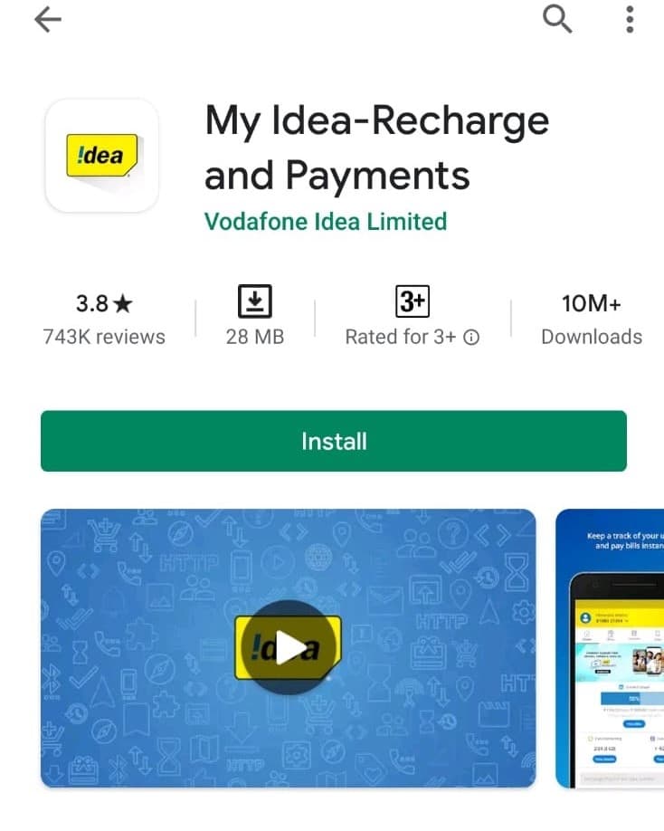Check net balance of Idea using My Idea App