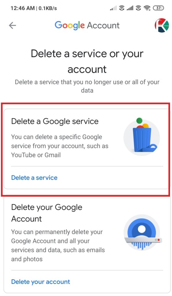 Delete Gmail Account from Android