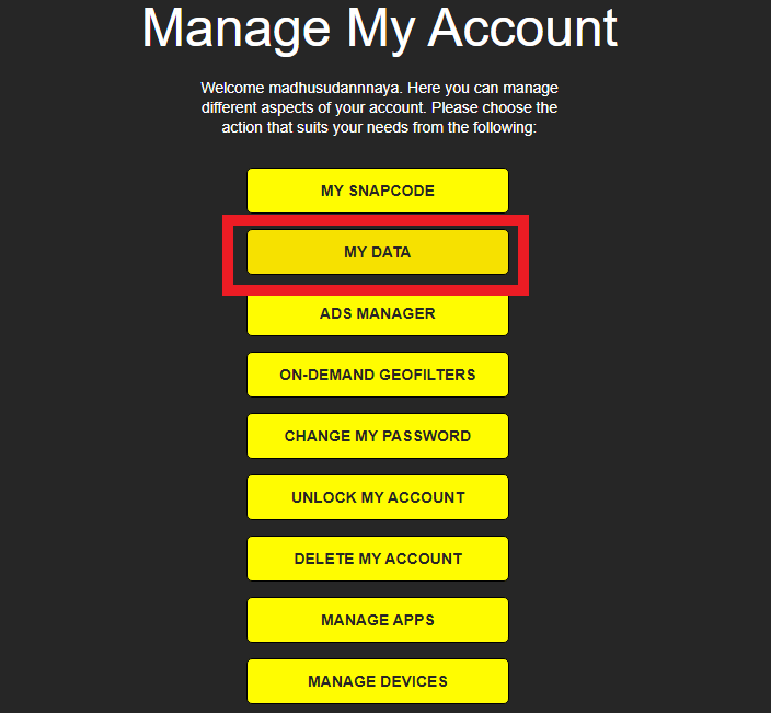 Download Data before Delete Snapchat Account