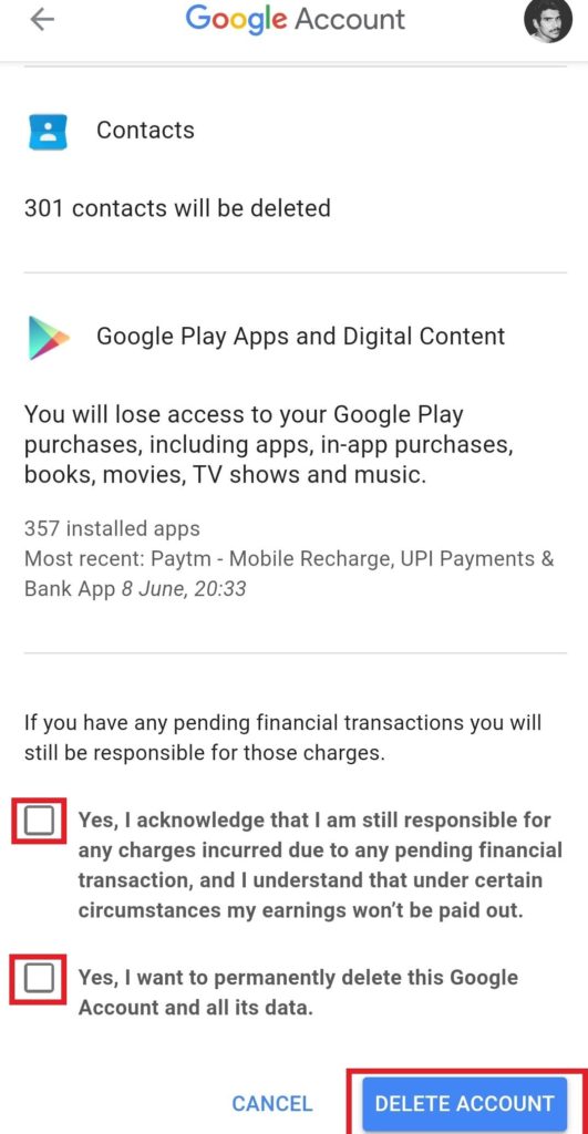 Delete Your Google Account from Android