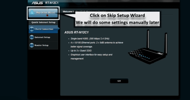 asus router log in process